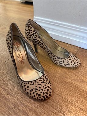 Poetic Licence Leopard Print Pumps in Tan and Black